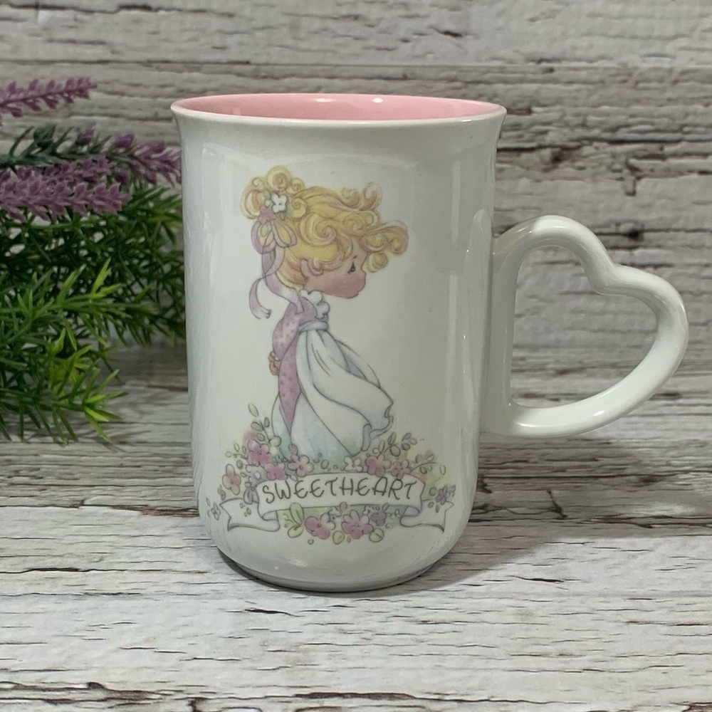 PRECIOUS MOMENTS | Vintage Sweetheart Mug Little Girl Script Collectors Cup Mug‌